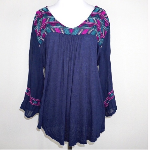 Lucky Brand Tops - Lucky Brand | Boho Tunic Embroidery XL
